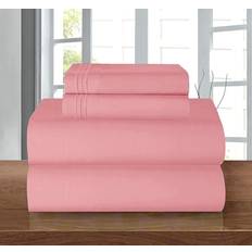Elegant Comfort Luxury Soft Bed Sheet Pink (259.1x228.6cm)