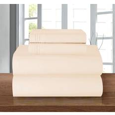 Elegant Comfort Luxury Soft Bed Sheet Beige (259.1x228.6cm)