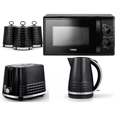 Tower Solitaire White Kettle 2 Slice Toaster T24042WHT Set