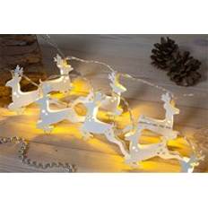Metal String Lights & Light Strips White Metal Reindeer Chain 20LEDs String Light