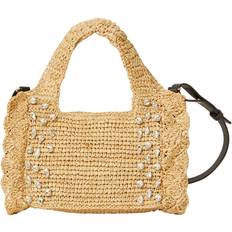 Brown Beach Bags BTB Los Angeles Bardo Crystal Mini Straw Tote