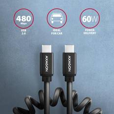 Axagon BUCM-CM20TB USB-C Spiral Cable 1.1m
