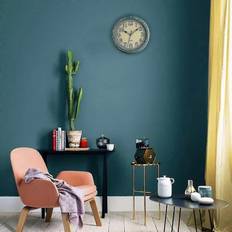 Turquoise Clocks Kikidex Silent No Tick Round Retro Quartz 12 Inches Wall Clock 30.5cm