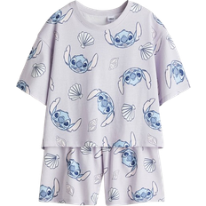 H&M Printed Cotton Pajamas - Light Purple/Lilo & Stitch (1288317001)