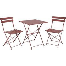 Brafab Ponte - Red Caféset, 1 Bord inkl. 2 Stolar