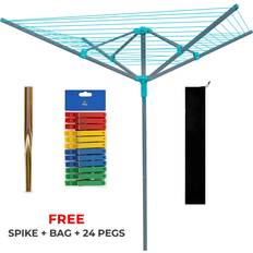 Rotary Airer 4 Arm 50m Outdoor Garden Washing Line Dryer Spike Cover