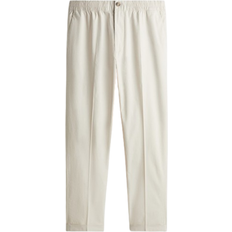 H&M Herre Bukser H&M Cropped Cotton Trousers - Light Beige
