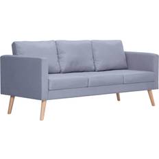 vidaXL Fabric Light Grey Sofa 168cm 3 Seater