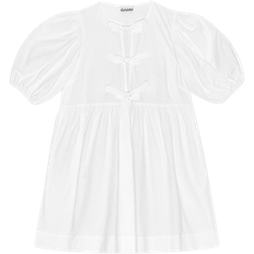 Ganni Poplin Tie String Mini Dress - White