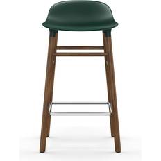 Normann Copenhagen Form Green/Walnut Bar Stool 77cm