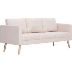 vidaXL Fabric Cream White Soffa 168cm 7st 3-sits