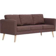 vidaXL Fabric Brown Sofa 168cm 7pcs 3 Seater