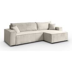 17 Stories Carlos XL Cord Cream Sofa 277cm 4 Seater