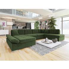 4-sits Soffor Zumar Bäddsoffa Med Divan Och Schäslong 4-sits Chenille Grön Soffa 4-sits
