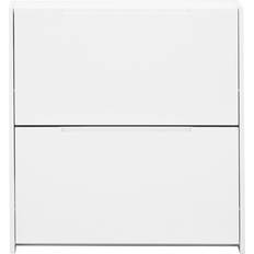 Narrow shoe cabinet GFW Narrow High Gloss White 2 Tier Shoe Rack 72x75.6cm