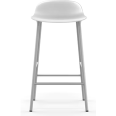 Plastic/Wood - White Bar Stools Normann Copenhagen Form White/Steel Bar Stool 77cm