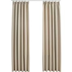 Gardiner & Tillbehör vidaXL Blackout With Hooks Beige 140x175cm