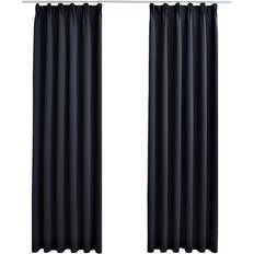 vidaXL Blackout With Hooks Anthracite Grey 140x175cm
