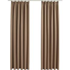 vidaXL Blackout With Hooks Grey/Brown 140x175cm