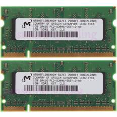 2pcs 1GB 2RX16 DDR2 667MHz SODIMM RAM