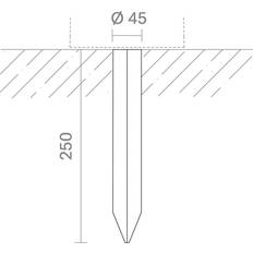 Jordspyd til Solcellelamper 25 cm Stål Bedlampe