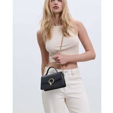 Crossbody Taske Med Rund Hægtelås - Sort