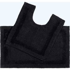 Black Non-Slip Bath Mats Homescapes (BT1201) 2Pcs