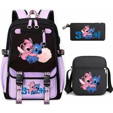 Brown School Bags Doqaus Loli Stitch USB Large Shoulder Bag - Brown