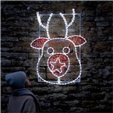 Festive Lights Large Outdoor Led Rudolph Reindeer Silhouette String Light
