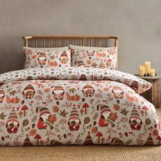 Textiles Catherine Lansfield Woodland Gonks So Soft Reversible Set Duvet Cover Natural, Beige