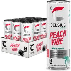 Celsius Food & Drinks Celsius Sparkling Peach Vibe Refreshing Energy Drink 355 ml Pack 12