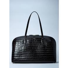 Toteme Croc-Effect Leather Tote Bag - Brown