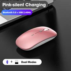 Pink Standard Mice Maxpower Pink Bluetooth Wireless Ergonomic Mouse