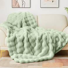 Latepis Faux Fur Throw Blanket Sage Blankets Green