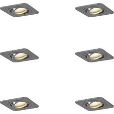 QAZQA Spotlights QAZQA Set of 6 Rounded Recessed Spotlights 50mm Spotlight