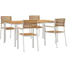 Garden & Outdoor Furniture vidaXL 5 Piece Garden Solid Wood Acacia Patio Dining Set