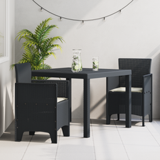 Garden & Outdoor Furniture vidaXL 3 Piece Garden Anthracite Poly Rattan Patio Dining Set