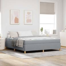 180 cm Senge vidaXL Box Spring Seng Andet Lysegrå Hvid 180 x 200 cm Kontinentalseng
