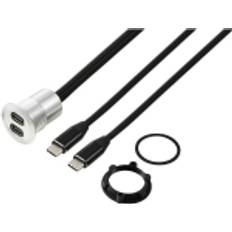Kablar TRU Components USB 3.1-C 2x Hunstik 1 m Kabel Sølv