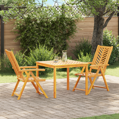 Garden & Outdoor Furniture vidaXL 3 Piece Garden Solid Wood Acacia Patio Dining Set, Table incl. 2 Chairs