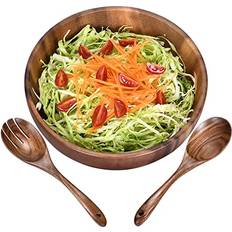 Large Wooden 24cm Set Salad Bowl