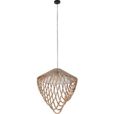 Home ESPRIT Ljusbrun Jute Trä Taklampa 67 x 67 x 70 cm Pendellampa