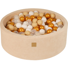 Ball Pit Set Meow Baby Round Ball Pit Velvet Ecru 90x30 cm - 200 balls