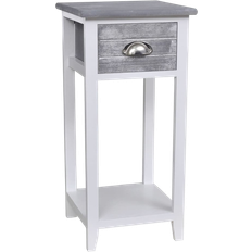 VidaXL Kvadratiska Sängbord vidaXL Nightstand with 1 Drawer Grey/White Sängbord 30x30cm