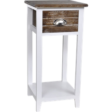 vidaXL Nightstand with 1 Drawer Brown/White Bedside Table 30x30cm