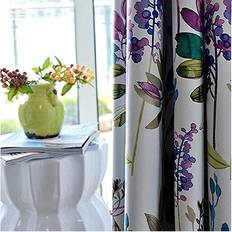 MYRU Purple Blue Flower Curtains Eyelet 2 x 66x72 Inch