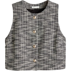 H&M Bouclé Jersey Waistcoat - Black Marl
