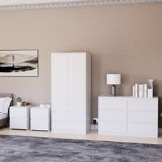 Bedroom set Vida Designs Denver 4 Piece Bedroom Set Drawer Wardrobe