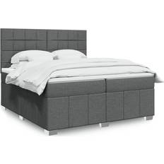 vidaXL Bed Frame with Mattress Dark Grey Ramsäng 200x200cm
