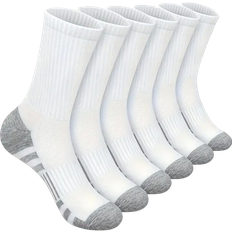 Striped Mid Calf Socks 6-pack - White
